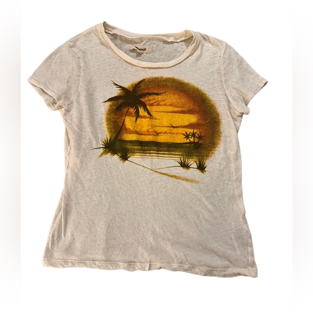 MADEWELL Sunset Graphic Cream Knit Short Sleeve Tee